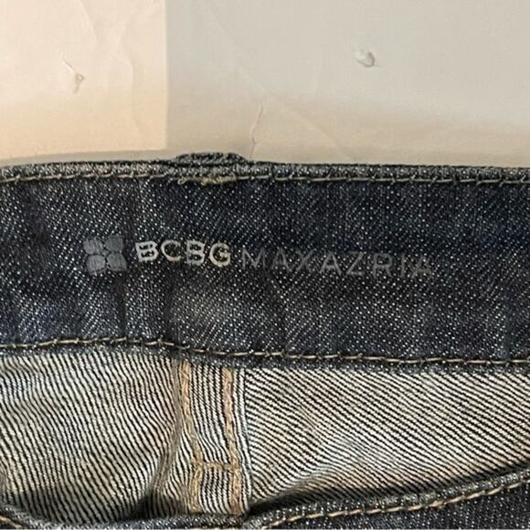 BCBGMaxAzria Dark Wash Mid Rise Dressy Skinny Blue Jeans Size 27 - Picture 8 of 13